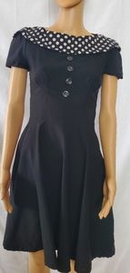 Black Miusol Dress with Polka Dot Accent-Size Medium
